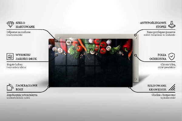 Glass worktop saver Colorful vegetables