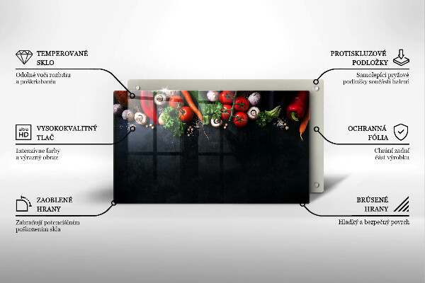 Glass worktop saver Colorful vegetables