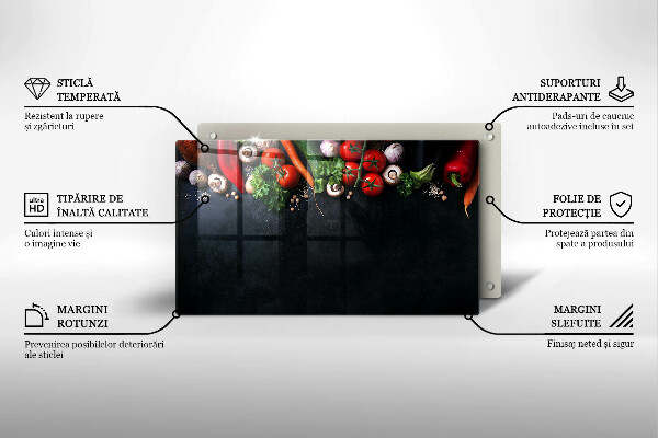 Glass worktop saver Colorful vegetables