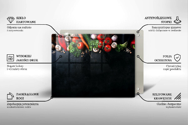 Glass worktop saver Colorful vegetables