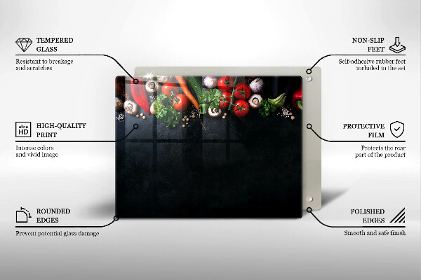 Glass worktop saver Colorful vegetables