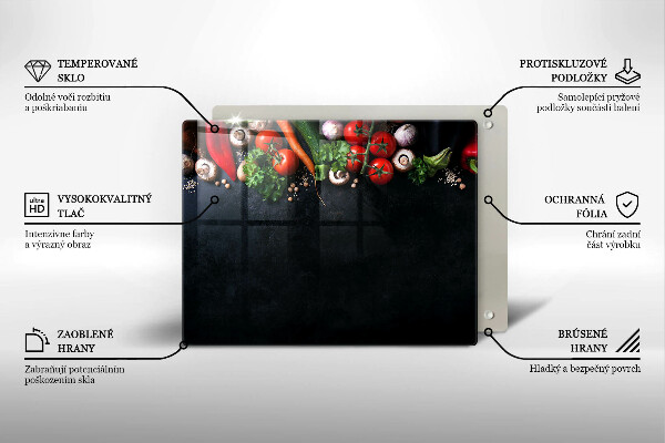 Glass worktop saver Colorful vegetables