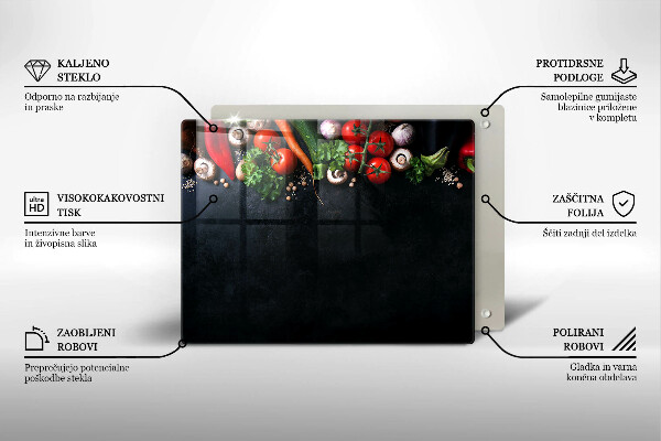 Glass worktop saver Colorful vegetables