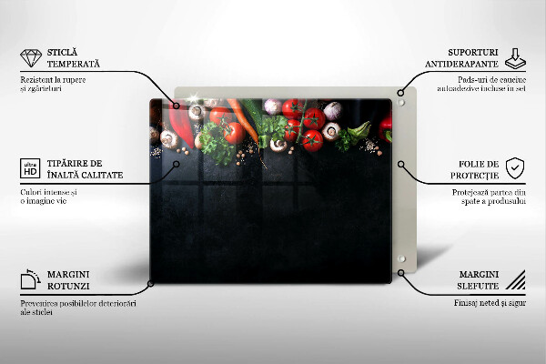 Glass worktop saver Colorful vegetables