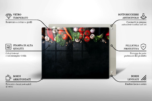 Glass worktop saver Colorful vegetables