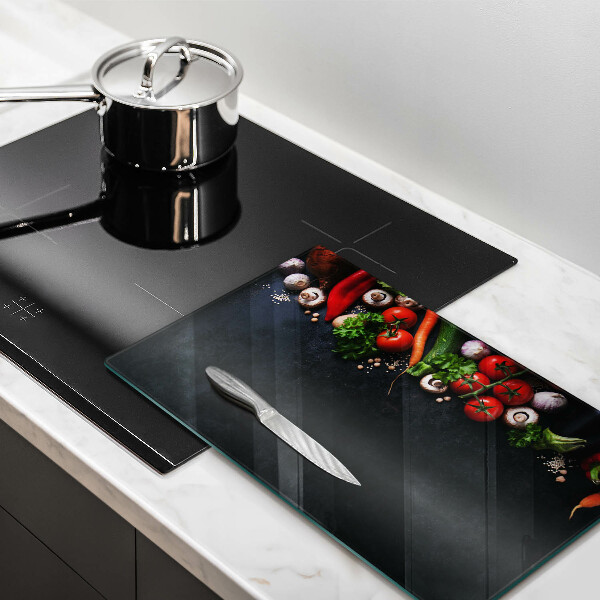Glass worktop saver Colorful vegetables