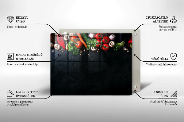 Glass worktop saver Colorful vegetables