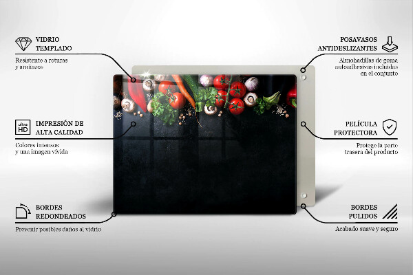 Glass worktop saver Colorful vegetables