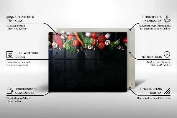 Glass worktop saver Colorful vegetables