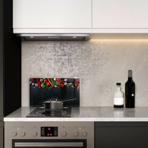 Glass worktop saver Colorful vegetables