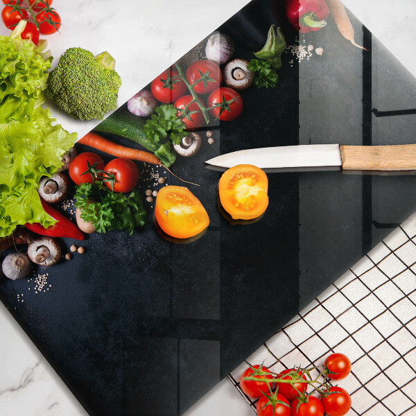 Glass worktop saver Colorful vegetables