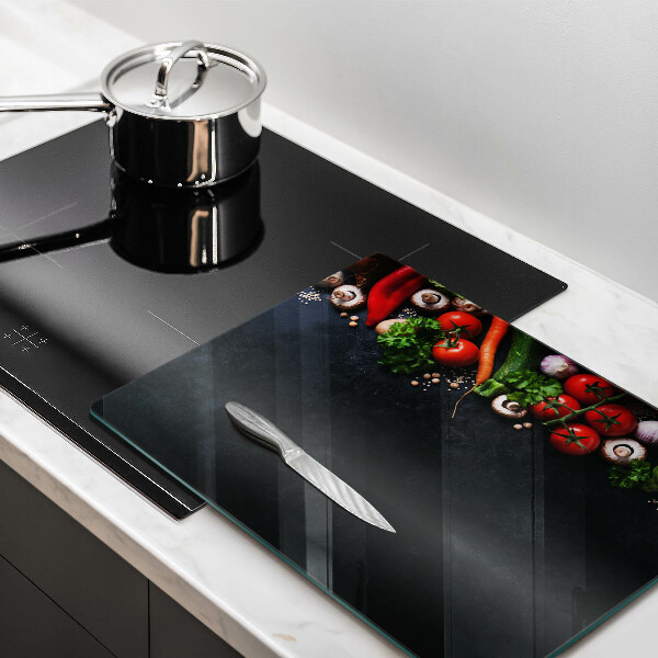 Glass worktop saver Colorful vegetables