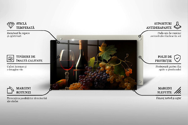 Glass worktop saver A glass of wine and grapes