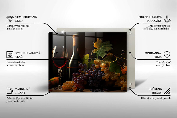 Glass worktop saver A glass of wine and grapes