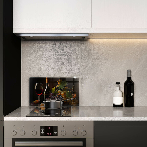 Glass worktop saver A glass of wine and grapes