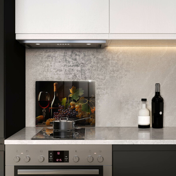 Glass worktop saver A glass of wine and grapes