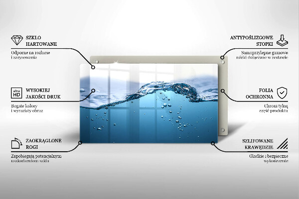 Glass worktop saver Blue water