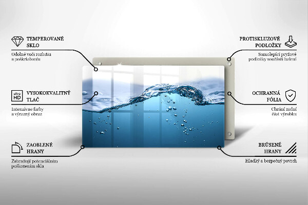 Glass worktop saver Blue water