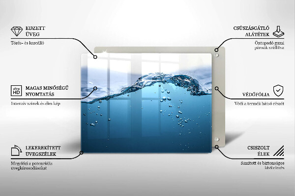 Glass worktop saver Blue water