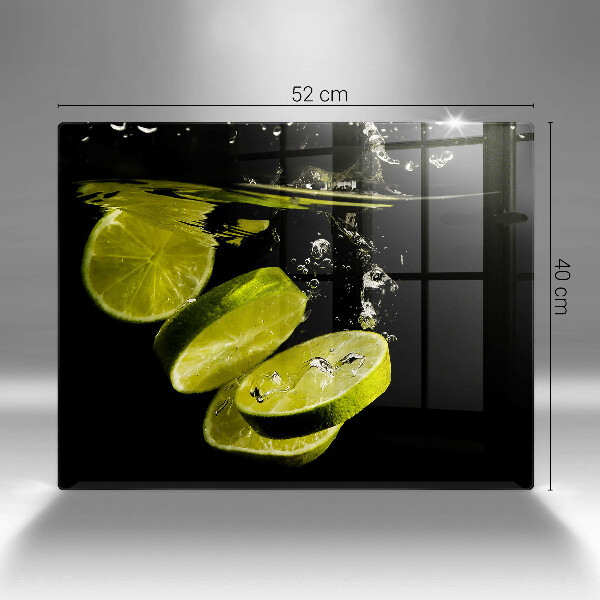 Glass worktop saver Lime in water