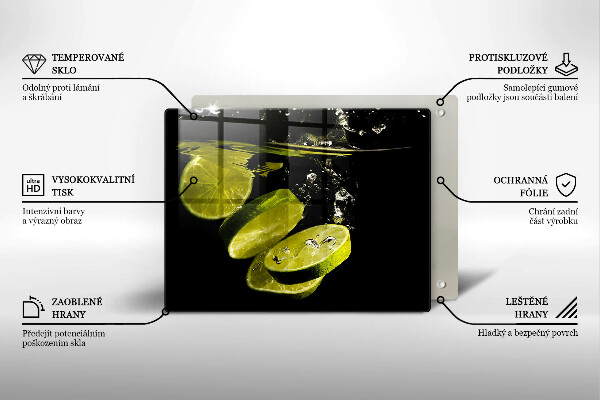 Glass worktop saver Lime in water