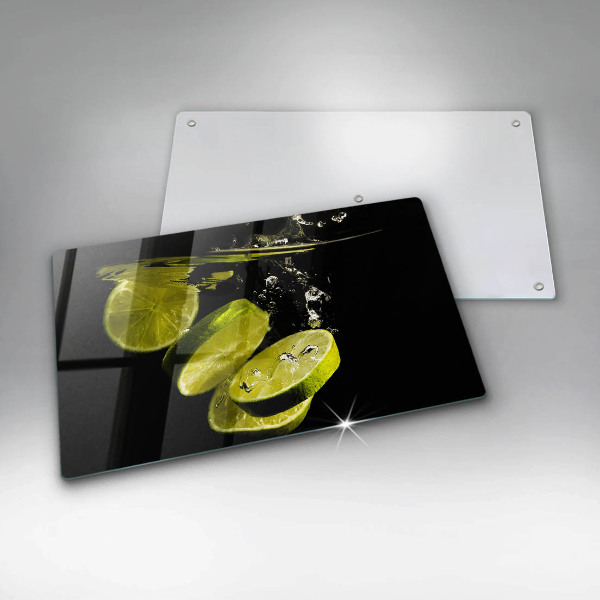 Glass worktop saver Lime in water