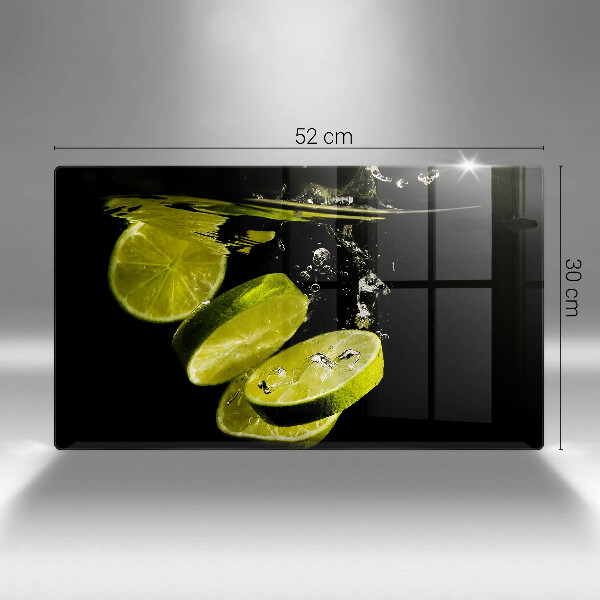 Glass worktop saver Lime in water