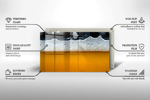 Glass worktop saver Beer drink foam