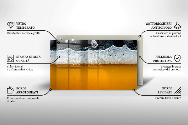 Glass worktop saver Beer drink foam
