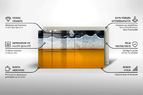 Glass worktop saver Beer drink foam