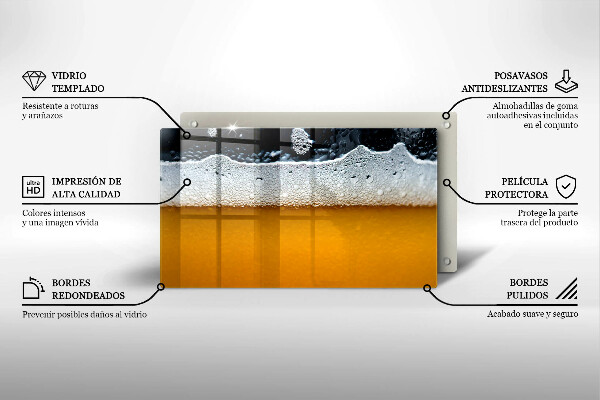 Glass worktop saver Beer drink foam
