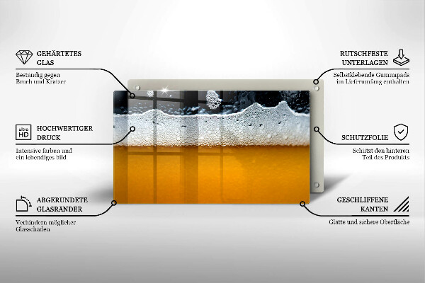 Glass worktop saver Beer drink foam