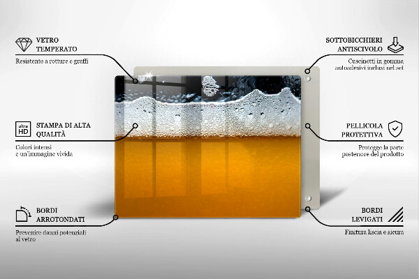 Glass worktop saver Beer drink foam