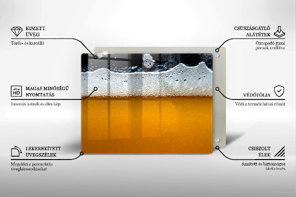 Glass worktop saver Beer drink foam