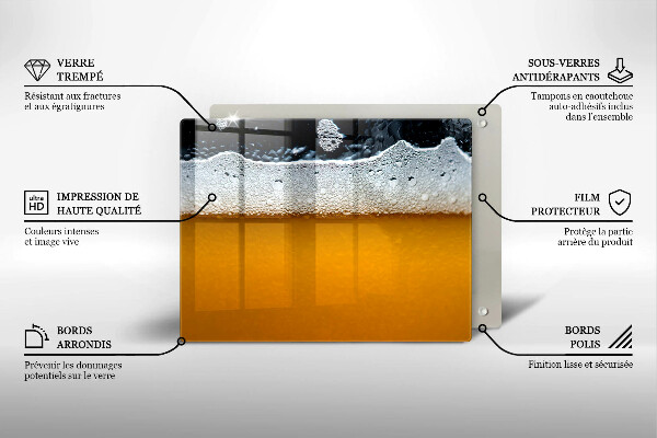 Glass worktop saver Beer drink foam