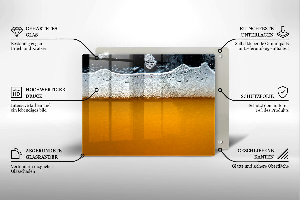 Glass worktop saver Beer drink foam