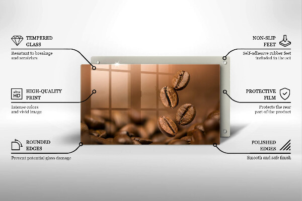 Glass worktop saver Coffee beans