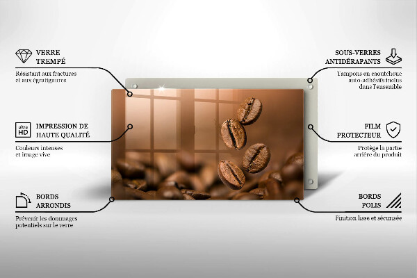 Glass worktop saver Coffee beans