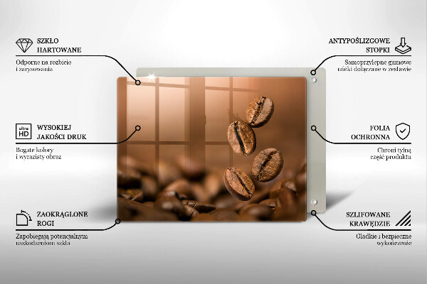 Glass worktop saver Coffee beans