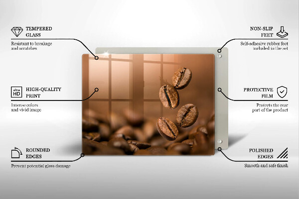 Glass worktop saver Coffee beans