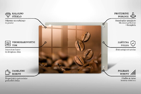 Glass worktop saver Coffee beans