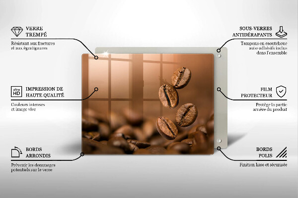 Glass worktop saver Coffee beans