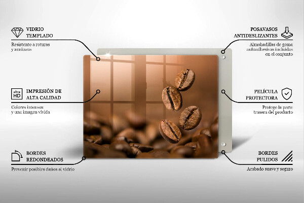 Glass worktop saver Coffee beans