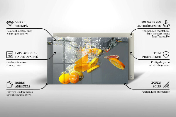 Glass worktop saver Lemons in water