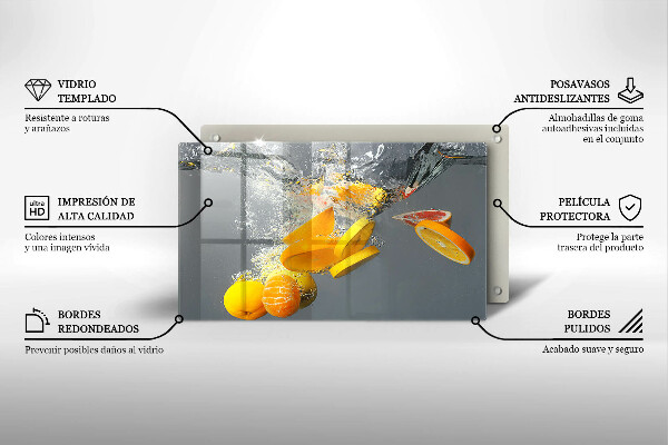 Glass worktop saver Lemons in water