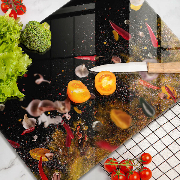 Glass worktop saver Hot spices