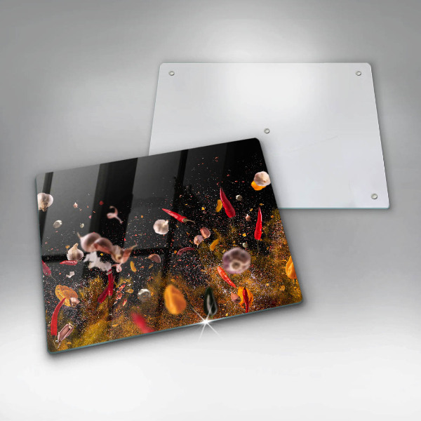 Glass worktop saver Hot spices