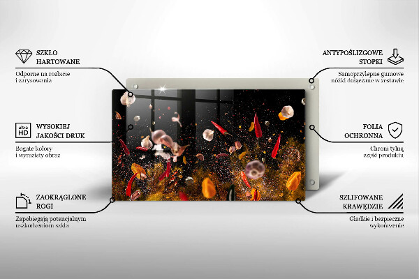 Glass worktop saver Hot spices