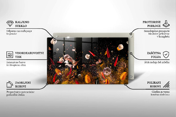 Glass worktop saver Hot spices