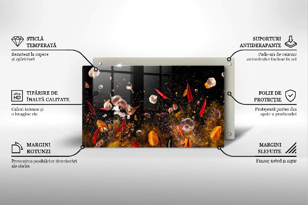 Glass worktop saver Hot spices